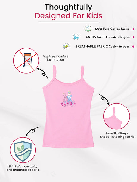 Girls Princess Vest Sleeveless Pack of 3
