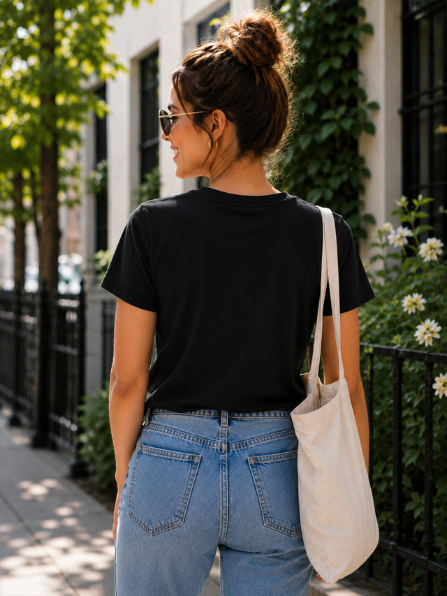 Women Cotton Printed Round Neck Half Sleeve T-Shirt with Regular Fit for Casual Wear and Everyday Wardrobe Use - Pack of 1