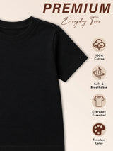 Baby Boys 100% Cotton Plain Round Neck Half Sleeve T-Shirt with Soft Breathable Regular Fit for Casual Wear - Pack of 2