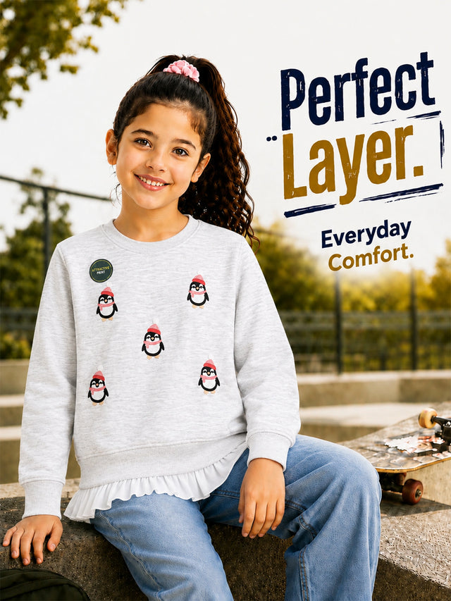 Girls Sweatshirt for Casual Wear, Everyday Comfort, Easy Styling and Regular Wardrobe Essentials for Outings