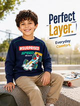 Boys Fleece Round Neck Full Sleeve Sweatshirt for Cozy Winter Wear, Casual Comfort and Everyday Wardrobe Styling - Pack of 1