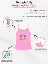 Girls 100% Cotton Printed Vest with Dori Neck and Sleeveless Regular Fit for Innerwear Comfort - Pack of 4
