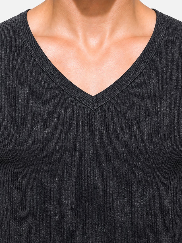 Men Thermal Top with V Neck Full Sleeves, Warm Innerwear Comfort and Clean Winter Essential Styling - Pack of 1