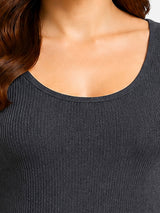 Women Antibacterial Round Neck Thermal Top with Full Sleeves for Cold-Weather Layering and Winter Innerwear Comfort