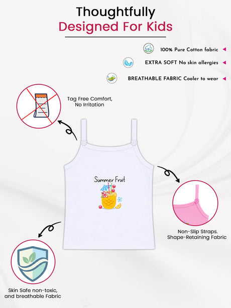 Girls Vest Dori Neck Sleeveless Pack of 4