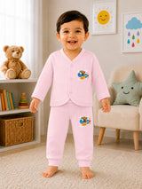 Unisex Baby Front Open Full Sleeve Thermal Set with Top and Bottom for Winter Wear and Cold-Weather Comfort - Pack of 1