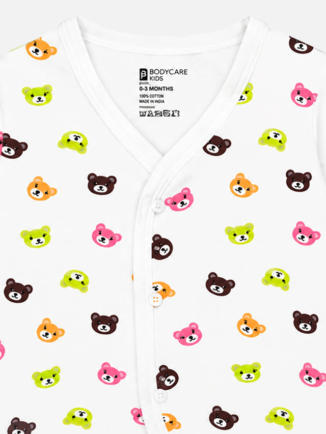 Unisex Baby Front Open Full Sleeves Thermal Set with Top and Bottom for Winter Comfort and Easy Dressing - Pack of 1