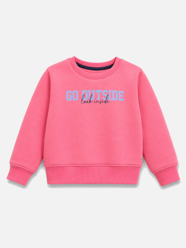 Girls Round Neck Full Sleeve Sweatshirt with Casual Wear Comfort, Lounge-Ready Styling and Regular Seasonal Use