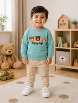 Baby Boys French Terry Printed Sweatshirt Pullover with Full Sleeves and Soft Cotton Fabric for Winter Wear