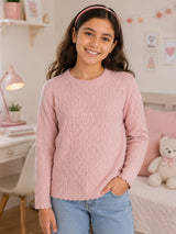 Girls Round Neck Full Sleeves Sweater with Comfortable Winter Wear Styling, Smart Casual Use and Easy Comfort