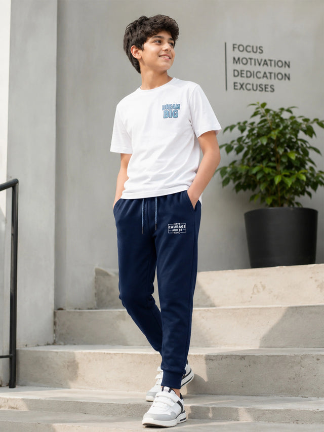 Boys French Terry Cotton Track Pant with Regular Fit Jogger Style for Casual Wear and Comfortable Active Movement