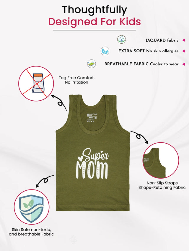 Unisex Baby 100% Cotton Round Neck Sleeveless Vest for Everyday Innerwear Comfort and Easy Dressing - Pack of 3