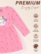 Baby Girls Lycra Rib Frock with Regular Fit for Casual Wear, Easy Movement, Everyday Comfort and Regular Use
