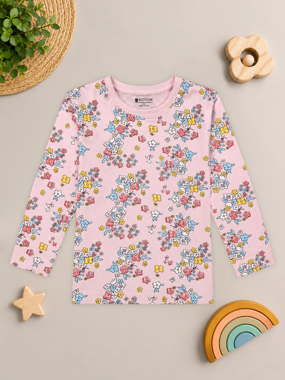 Baby Girls Cotton Interlock T-Shirt with Regular Fit and Soft Breathable Fabric for Everyday Casual Wear