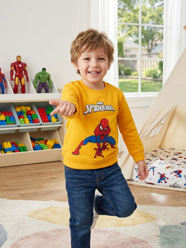 Baby Boys Avengers Round Neck Full Sleeve Sweatshirt for Casual Winter Styling, Everyday Comfort and Easy Movement