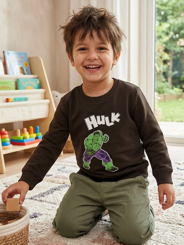 Baby Boys Avengers Round Neck Full Sleeve Sweatshirt for Casual Winter Styling, Everyday Comfort and Easy Movement