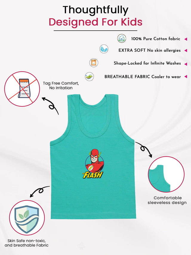 Boys Cotton Vest with Round Neck Sleeveless Design for Everyday Innerwear Comfort and Regular Use - Pack of 6