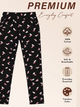 Women 100% Cotton Lower Pyjama with Side Pockets and Skinny Fit Track Pant Style for Casual Active Wear