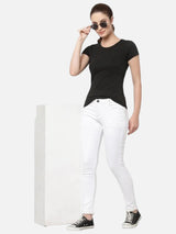 Women Solid T-Shirt Round Neck Half Sleeves with Casual Styling for Everyday Wear and Easy Layering Comfort