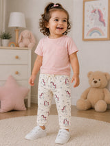Baby Girls Interlock Cotton Track Pant with Regular Fit for Casual Wear, Jogger Comfort and Easy Movement