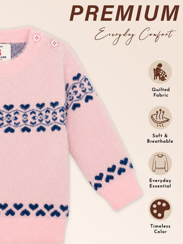 Girls Soft Cotton Blend Sweater for Winter Wear, Warm Comfort, Casual Styling and Regular Wardrobe Use