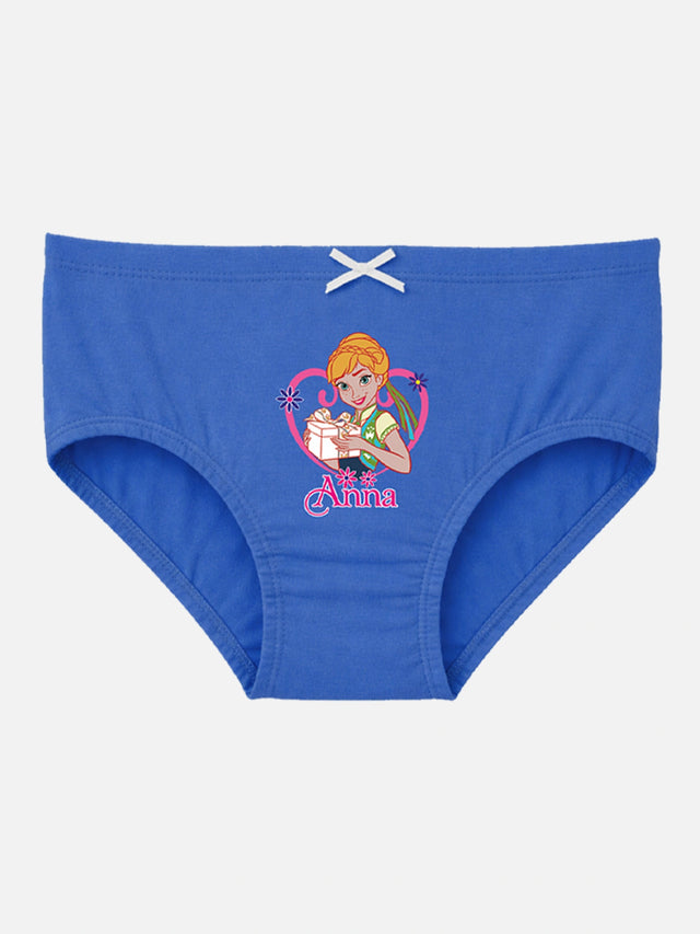 Girls Frozen Printed Innerwear Panty 100% Cotton Soft Skin Friendly for Everyday Comfort and Kids Essentials - Pack of 5