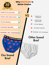 Boys Justice League 100% Cotton Brief Top Elastic Pack of 3 - Bodycare