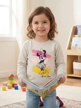 Baby Girls Minnie & Friends Printed Round Neck Full Sleeve Sweatshirt for Easy Winter Wear and Comfortable Styling