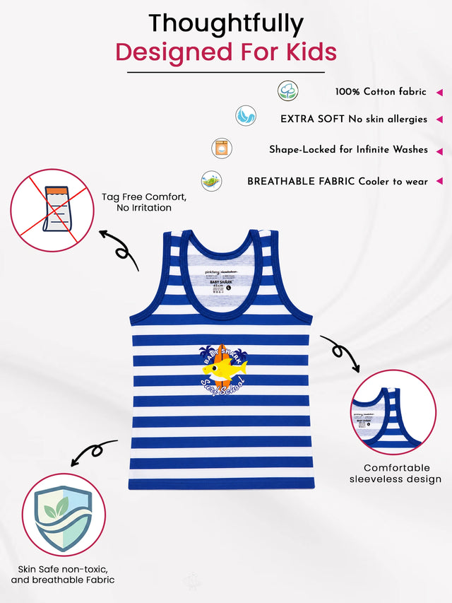 Unisex 100% Cotton Round Neck Sleeveless Vest for Baby Innerwear Comfort and Easy Layering - Pack of 3