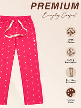 Girls Printed Track Pant with Casual Wear Styling, Relaxed Everyday Comfort, Lounge Wear Ease and Active Movement