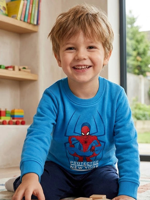 Baby Boys Avengers Round Neck Full Sleeve Sweatshirt for Casual Winter Wear, Playtime Comfort and Everyday Styling