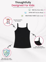 Girls Sleeveless Vest with Dori Neck Design for Comfortable Everyday Innerwear Essentials and Regular Use - Pack of 6