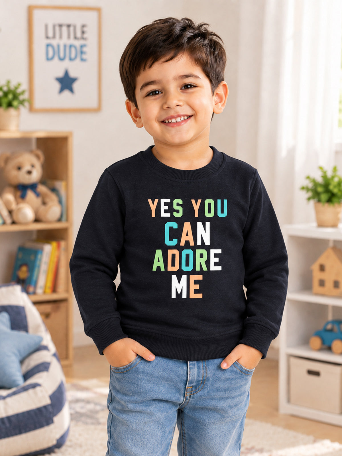 Baby Boys Round Neck Full Sleeve Sweatshirt for Everyday Comfort, Casual Winter Wear and Easy Wardrobe Styling