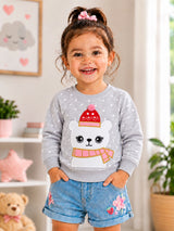 Baby Girls Printed Cotton Full Sleeve Sweatshirt for Casual Wear, Light Winter Comfort and Everyday Styling - Pack of 1