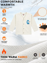 Unisex Front Open Thermal Top with Full Sleeves, Warm Innerwear Comfort and Practical Winter Essential - Pack of 1