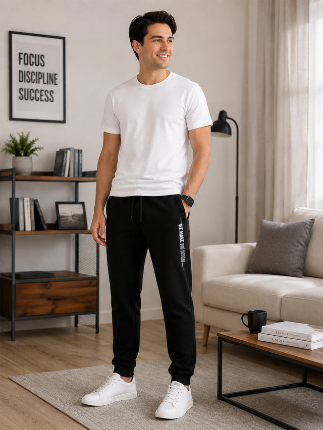Men Cotton Track Pant with Straight Fit for Gym, Running, Workout, Lounge Wear and Casual Sports Use