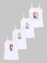 Girls Frozen Camisole Sleeveless Vest Innerwear for Comfortable Daily Wear, Easy Movement and Regular Use - Pack of 4