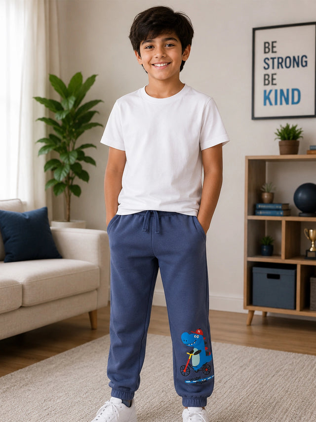 Boys Fleece Track Pant Joggers with Elastic Waistband for Everyday Activewear, Playtime and Casual Comfort - Pack of 1