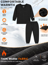Unisex Kids Thermal Top and Bottom Set for Winter Wear, Warm Base Layer Comfort and Everyday Cold Weather Use