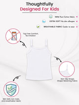 Girls Sleeveless Vest with Dori Neck Design for Comfortable Everyday Innerwear Essentials and Regular Use - Pack of 6