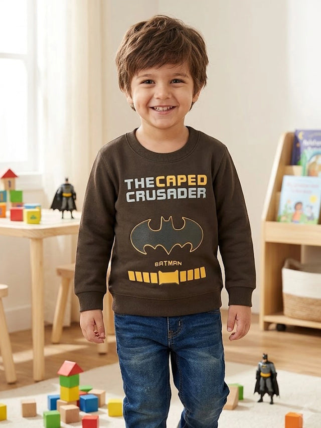Baby Boys Printed Round Neck Full Sleeve Sweatshirt for Easy Winter Styling, Casual Wear and Comfortable Movement