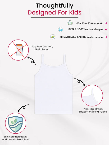 Girls Vest Dori Neck Sleeveless Pack of 6
