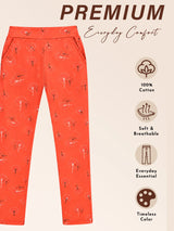 Women 100% Cotton Lower Pyjama with Side Pockets and Skinny Fit Track Pant Style for Casual Active Wear