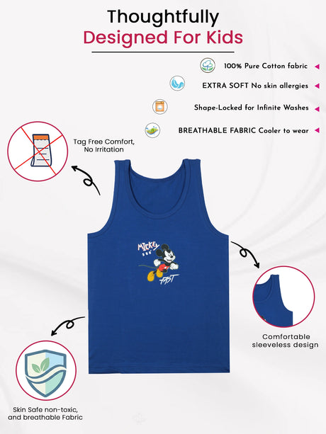 Boys Mickey & Friends Vest Round Neck Sleeveless Pack of 3