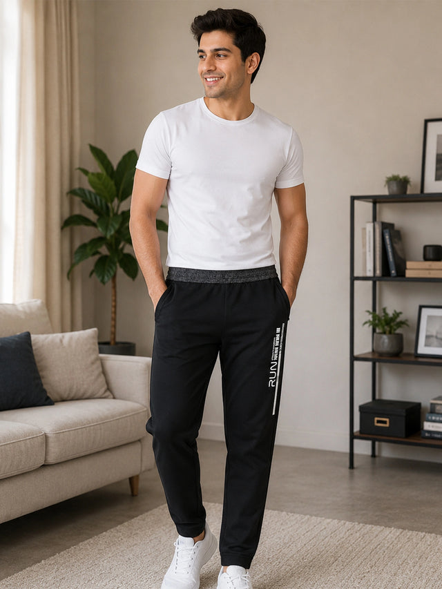 Men Cotton Track Pant with Slim Fit for Gym, Running, Workout, Lounge Wear and Casual Sports Use for Everyday Comfort