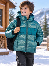 Baby Boys Polyester Quilted Hooded Jacket with Full Sleeves, Standard Length and Comfortable Winter Outerwear