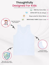 Boys 100% Cotton Vest Round Neck Sleeveless Pack of 6 - Bodycare