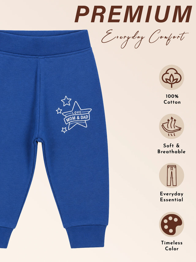 Baby Boys Cotton Solid Track Pant for Everyday Comfort, Lounge Wear, Easy Movement and Casual Wardrobe Essentials - Pack of 1
