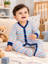 Unisex Baby 100% Cotton Front Open Full Sleeve Romper with Sleepsuit Comfort and Easy Dressing for Everyday Use