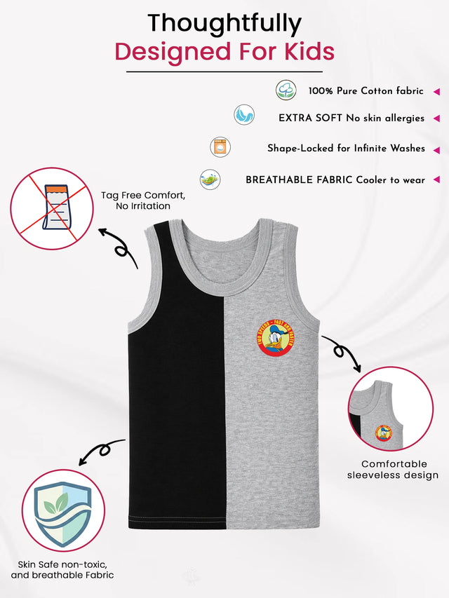 Boys Mickey & Friends Vest Round Neck Sleeveless Pack of 4 - Bodycare
